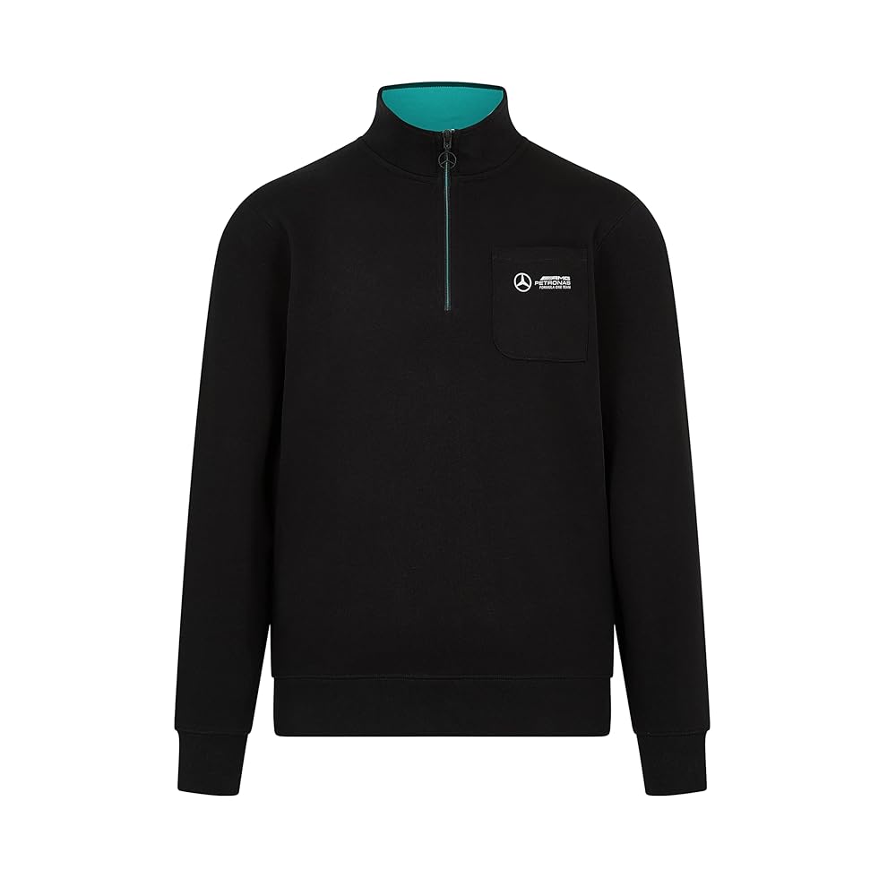 Mercedes AMG Petronas F1 Men's 1/4 Zip Sweater, Black, X